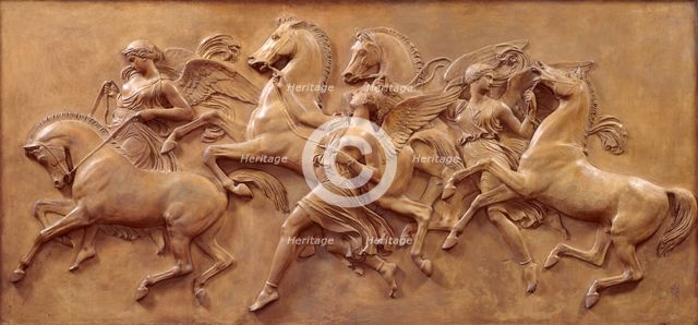 The Hours leading the Horses of the Sun, 1850. Creator: John Gibson.