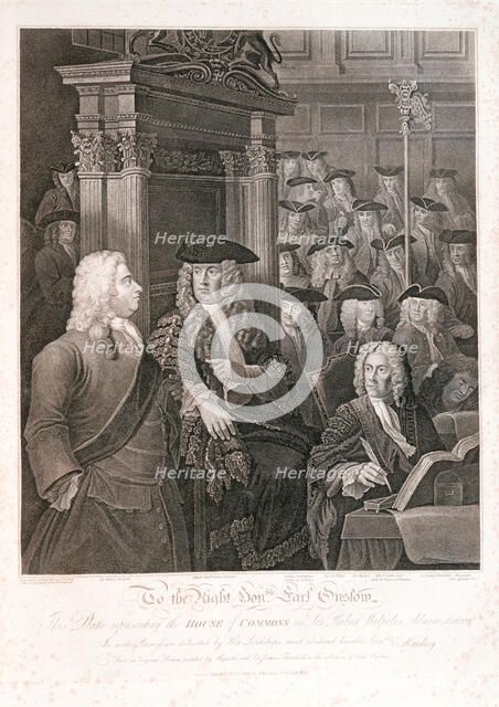 The House of Commons (in Sir Robert Walpole's Administration), 18th century. Artist: A Fogg