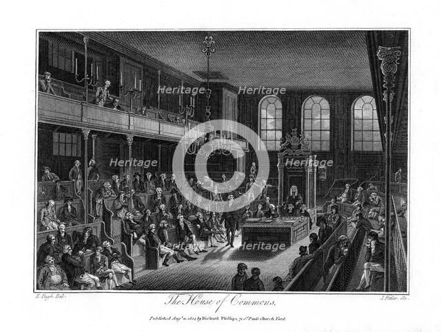 The House of Commons, London, 1804.Artist: James Fittler
