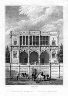 The house of Francis I, Champs-Elysees, Paris, 1830