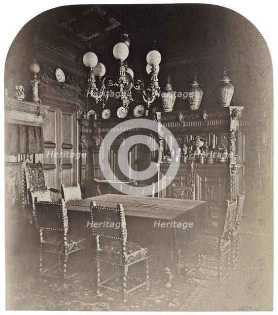 The House of Ivan Paskevich at the English Embankment in Petersburg. The dining room, 1860s. Artist: Bianchi, Giovanni (1812-1893)