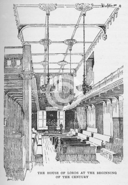 'The House of Lords at the Beginning of the Century', c1897. Artist: William Patten.