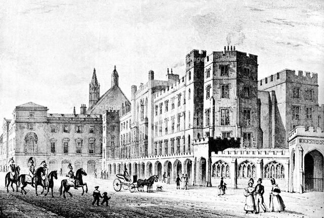 The House of Lords and House of Commons, Westminster, early 19th century (c1905). Artist: Unknown