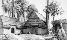 The house of the chief, Kalaimoku, 1819. Artist: Alphonse Pellion