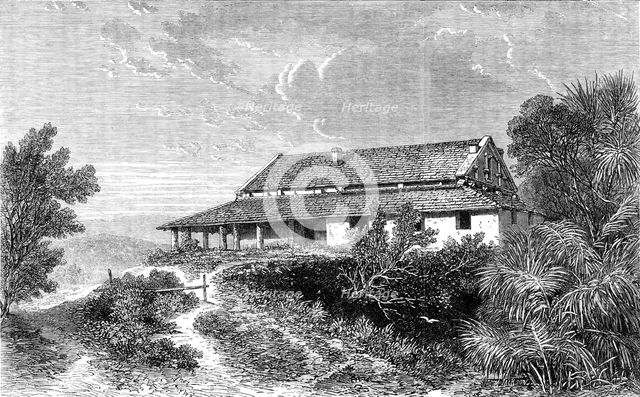 The house, at Dhurumsalla, in which the Earl of Elgin, Governor-General of India, died, 1864. Creator: Unknown.