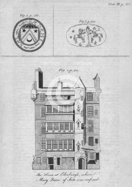 'The House at Edinburgh, where Mary Queen of Scots was confined', c19th century. Artist: Unknown.