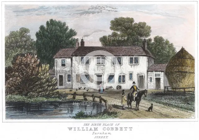 The house at Farnham, Kent, in which William Cobbett was born, 1763 (1834). Artist: Unknown