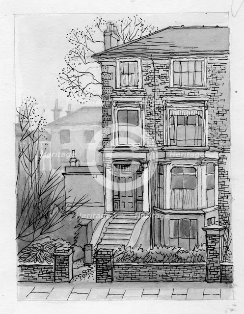 'The House across the Street', 1951. Creator: Shirley Markham.