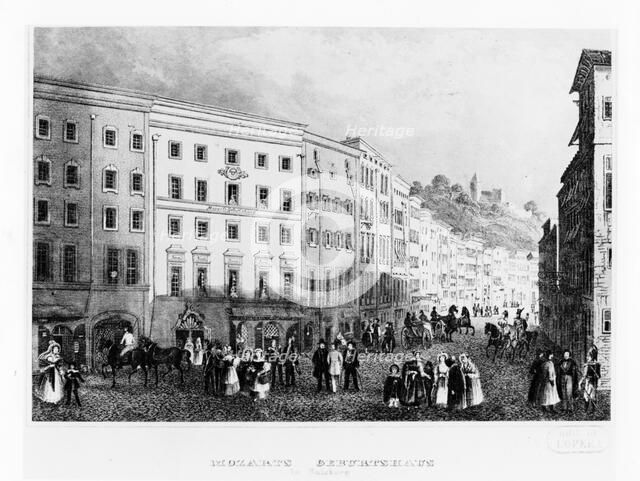 The house in Salzburg in which Mozart was born in 1791, (mid 19th century). Artist: Unknown