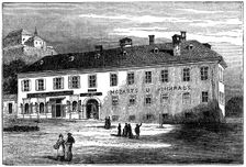 The house in which Mozart lived in Salzburg, Austria, late 18th century (c1890) Artist: Anon
