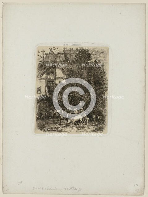 The House with the Curved Façade, from Revue Fantaisiste, 1861. Creator: Rodolphe Bresdin.