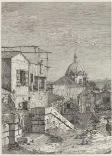 The House with the Inscription [left], 1741. Creator: Canaletto