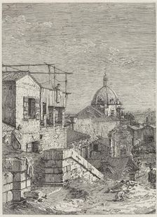 The House with the Inscription [left], 1741. Creator: Canaletto