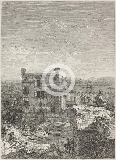 The House with the Peristyle [right], 1741. Creator: Canaletto.