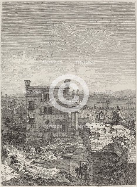 The House with the Peristyle [right], 1741. Creator: Canaletto.