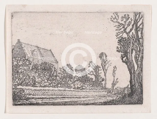 The House with the Stepped Gable, from Verscheyden Landtschapjes (Various Little Lands..., ca. 1616. Creator: Willem Pietersz. Buytewech.