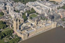 The Houses of Parliament and Westminster Abbey, Westminster, London, 2021. Creator: Damian Grady