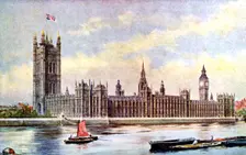 The Houses of Parliament from Lambeth Palace, Westminster, London, c1905