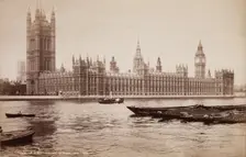 The Houses of Parliament, from the Thames, between 1850 and 1893. Creator: George Washington Wilson