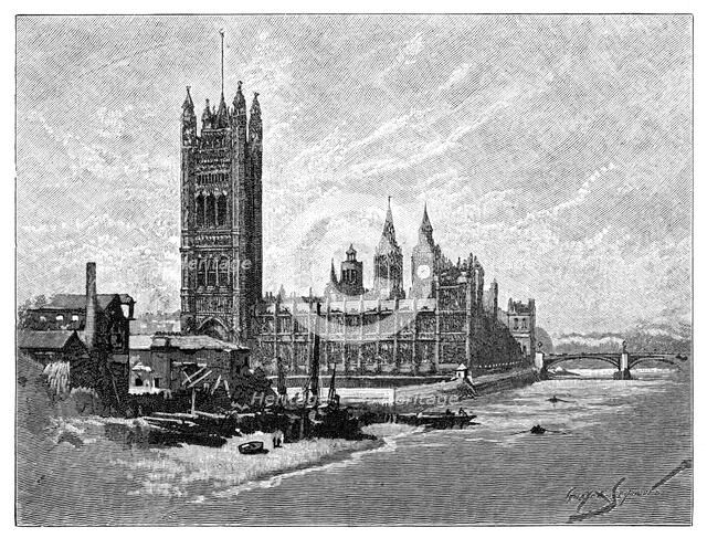 The Houses of Parliament, London, 1900. Artist: Unknown
