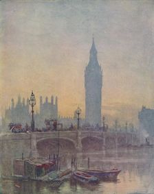 The Houses of Parliament, London 1910. Artist: Herbert Menzies Marshall