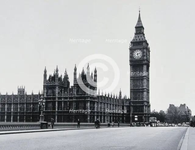 The Houses of Parliament, viewed from Lambeth Bridge, c1900s. Creator: Unknown.
