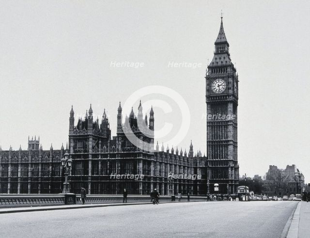 The Houses of Parliament, viewed from Lambeth Bridge, c1900s. Creator: Unknown.