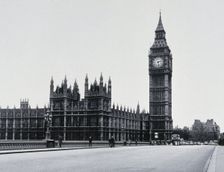 The Houses of Parliament, viewed from Lambeth Bridge, c1900s. Creator: Unknown