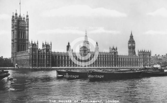 The Houses of Parliament, Westminster, London, 1933.Artist: Philco Publishing Company
