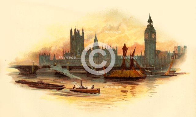 The Houses of Parliament, Westminster, London, c1890. Creator: Unknown.