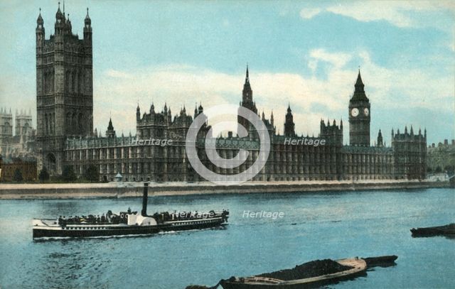 The Houses of Parliament, Westminster, London, c1907.  Creator: Unknown.