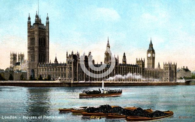 The Houses of Parliament, Westminster, London, early 20th century. Artist: Unknown