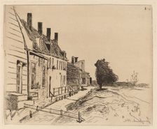 The Houses on the Canal Bank (Les Maisons au bord du canal), 1862. Creator: Johan Barthold Jongkind