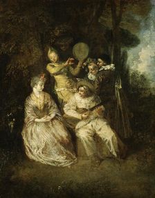 The Italian Serenade, early 18th century. Creator: Jean-Antoine Watteau