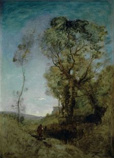 The Italian Villa Behind the Pines, 1855/1865. Creator: Jean-Baptiste-Camille Corot