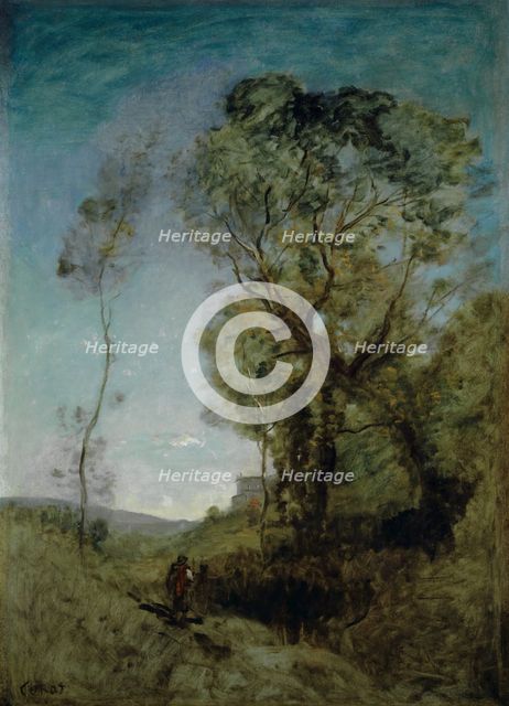 The Italian Villa Behind the Pines, 1855/1865. Creator: Jean-Baptiste-Camille Corot.