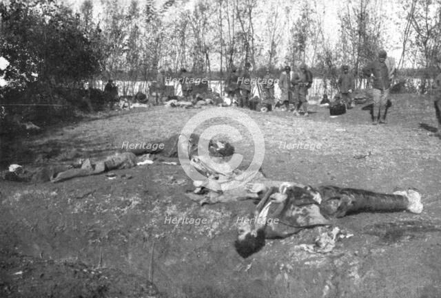 The Italians turn things around; Bodies of Austrian soldiers killed by Italian fire.., 1917. Creator: Unknown.