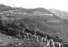 The Italians turn things around; French aid: crossing a pass, on a newly constructed.., 1917. Creator: Unknown
