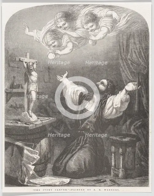 The Ivory Carver, from "Illustrated London News", January 31, 1857., January 31, 1857. Creator: W. J. Linton.