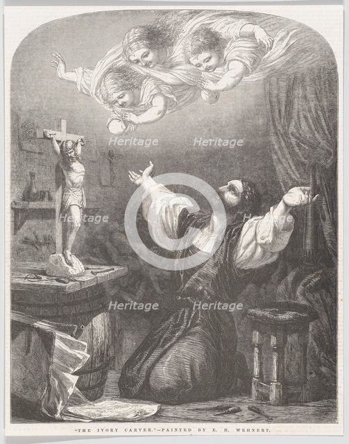 The Ivory Carver, from "Illustrated London News", January 31, 1857., January 31, 1857. Creator: W. J. Linton.