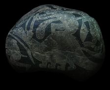 The ica stone. A man killing a dinosaur. Creator: The Ica stones