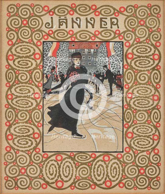 The ice skater. Monthly newsletter: January. Creator: Krenek, Carl (1880-1949).