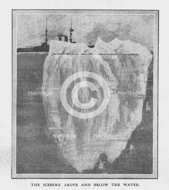 'The Iceberg Above and Below the Water', April 20, 1912. Creator: Unknown.