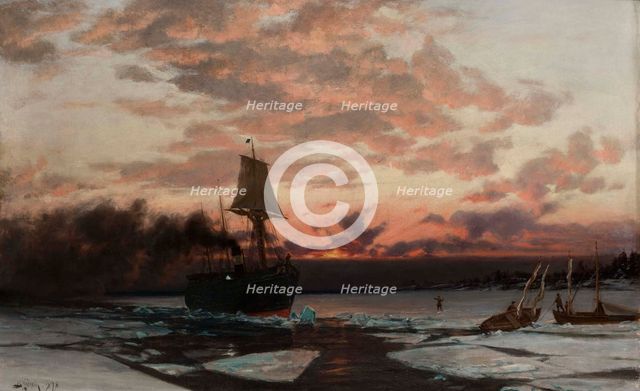 The Icebound Steamboat, 1878. Creator: Berndt Lindholm.