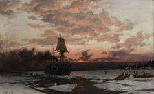 The Icebound Steamboat, 1878. Creator: Berndt Lindholm