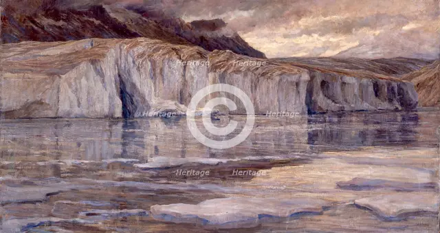 The icy water of Lake Märjelen, c. 1908.