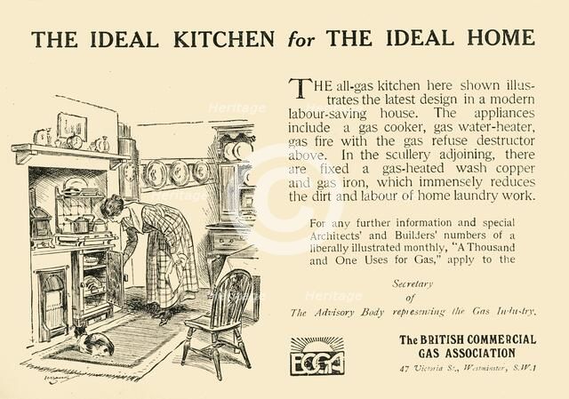 'The Ideal Kitchen for the Ideal Home - The British Commercial Gas Association', 1920. Creator: Unknown.