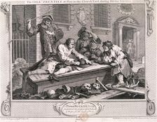 The idle prentice at play in the church yard ... plate III of Industry and Idleness 1747. Artist: William Hogarth