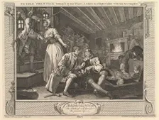 The Idle Prentice Betrayed by his Whore and Taken into a Night Cellar with ..., September 30, 1747. Creator: William Hogarth