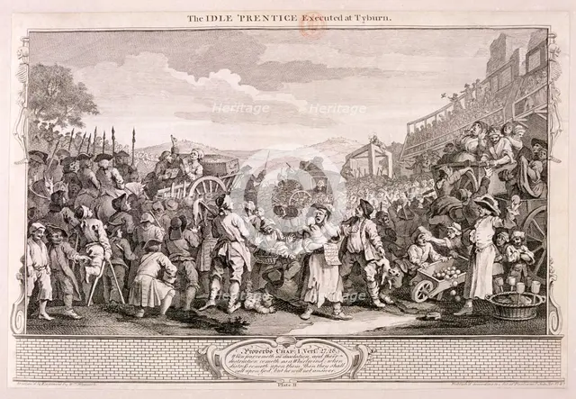 'The idle 'prentice executed at Tyburn', plate XI of Industry and Idleness, 1747. Artist: William Hogarth